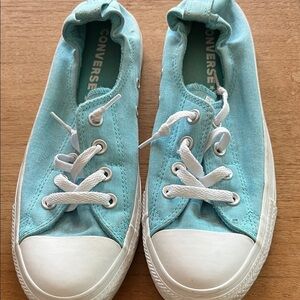 Converse Chucks Aqua Canvas Sneakers Shoreline Low Top Slip on Size 10